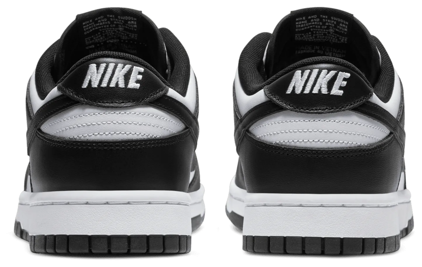 Nike Dunk Low Retro - White/White/Black - Image 3