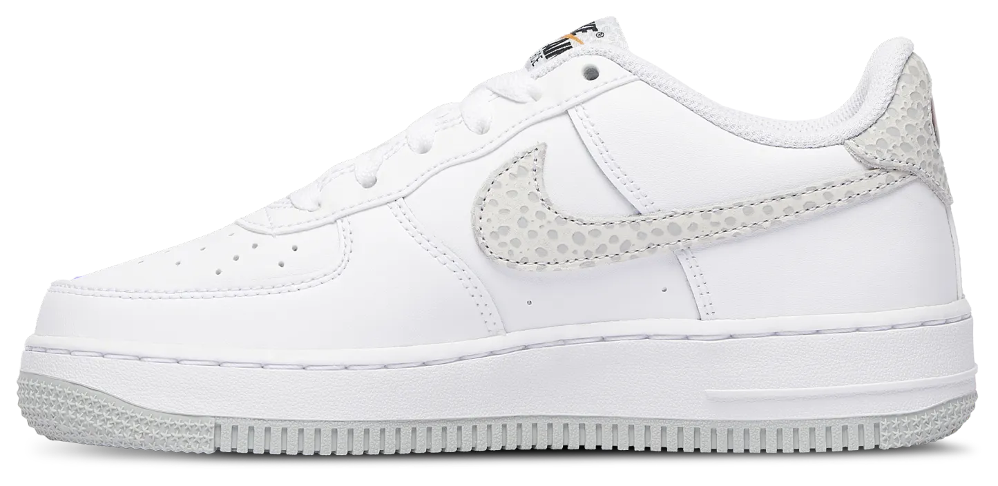 Nike Air Force 1 Low 童款 - White/Orange/Grey - Image 2