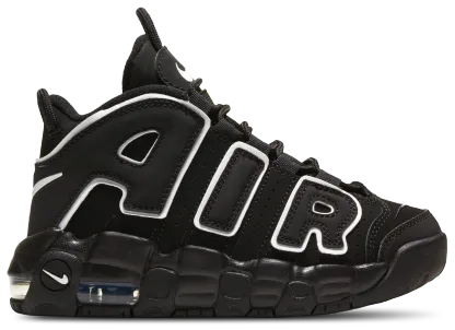 Nike Air More Uptempo 童款 - Black/Black/White - Image 1