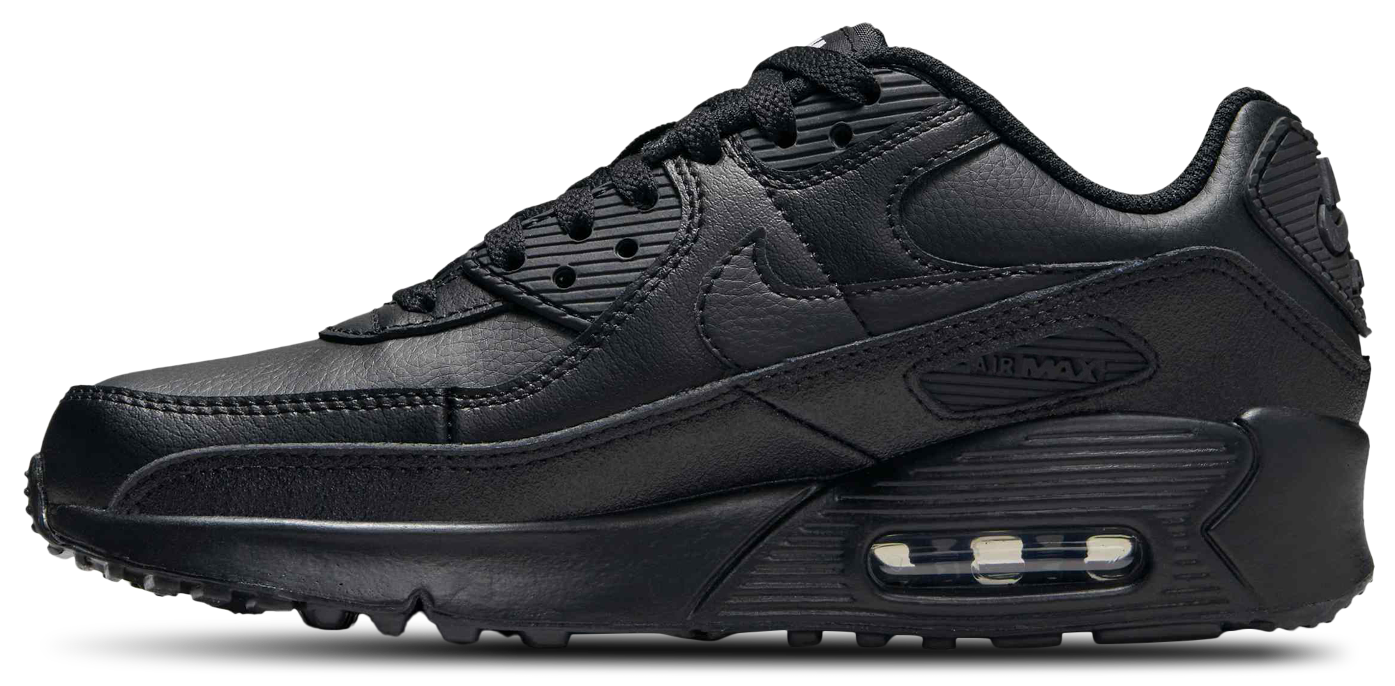 Nike Air Max 90 童款 - Black/Black/White - Image 2