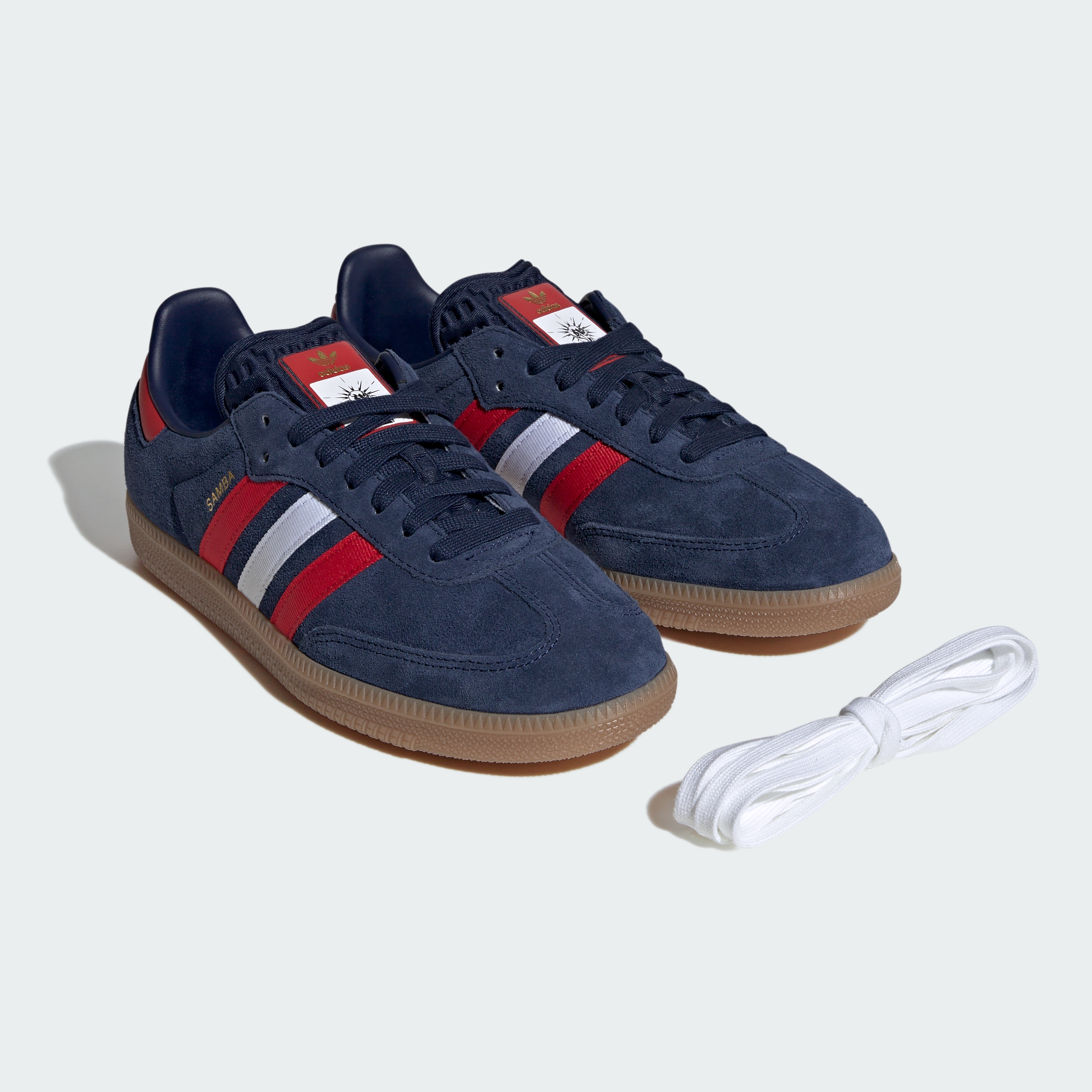 adidas Samba OG Shoes - Night Indigo / Better Scarlet / Cloud White - View 2