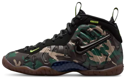 Nike Little Posite Pro 童款 - Black/Green - Image 2