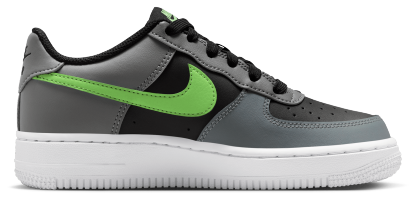 Nike Air Force 1 Low 童款 - Black/Lime Blast/Smoke Grey - Image 1