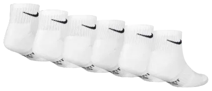 Nike Quarter Socks 6 Pack GSB 童款 - White/Black - Image 3