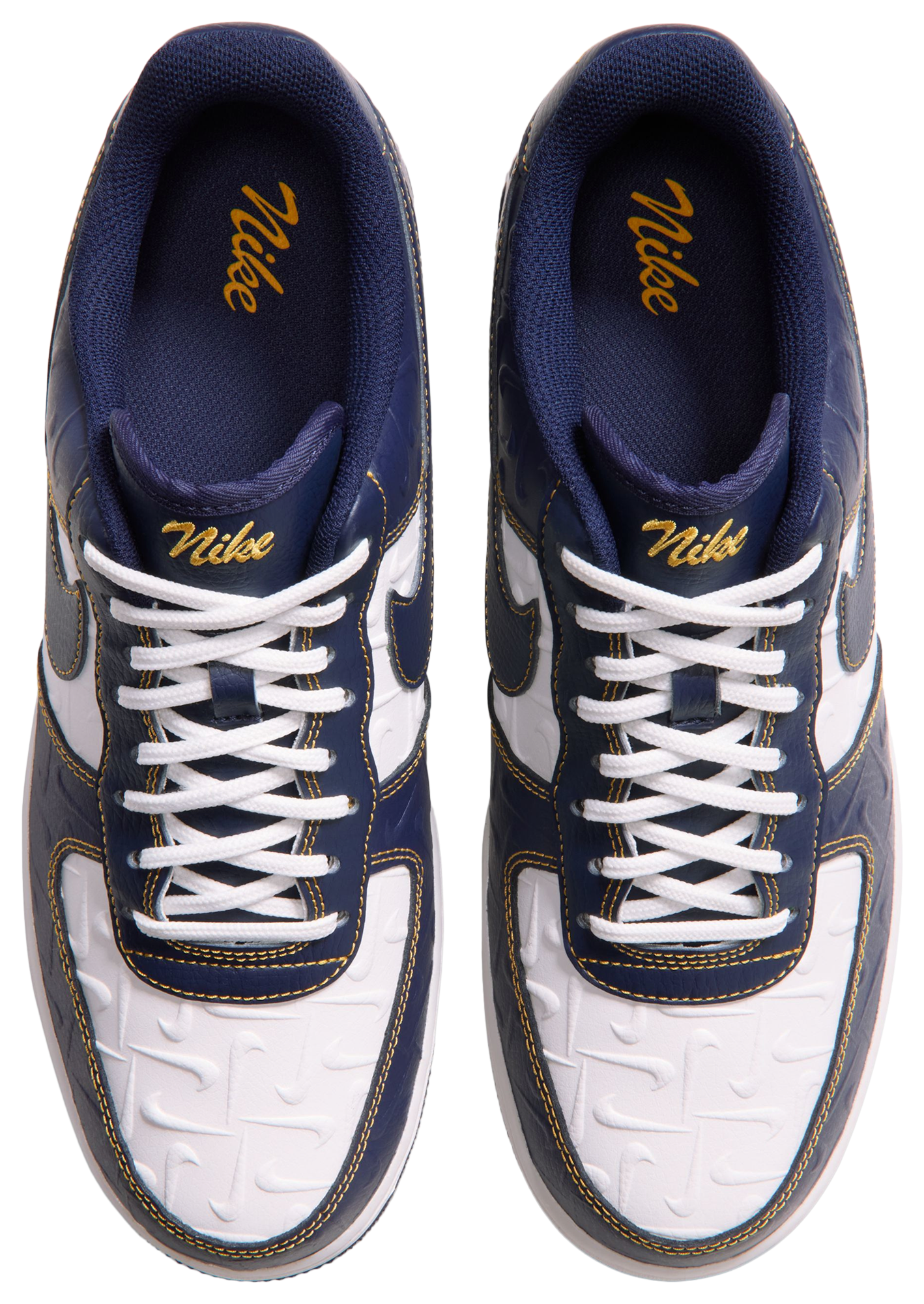Nike Air Force 1 Low LE - Summit White/Yellow Ochre/Midnight Navy - Image 4