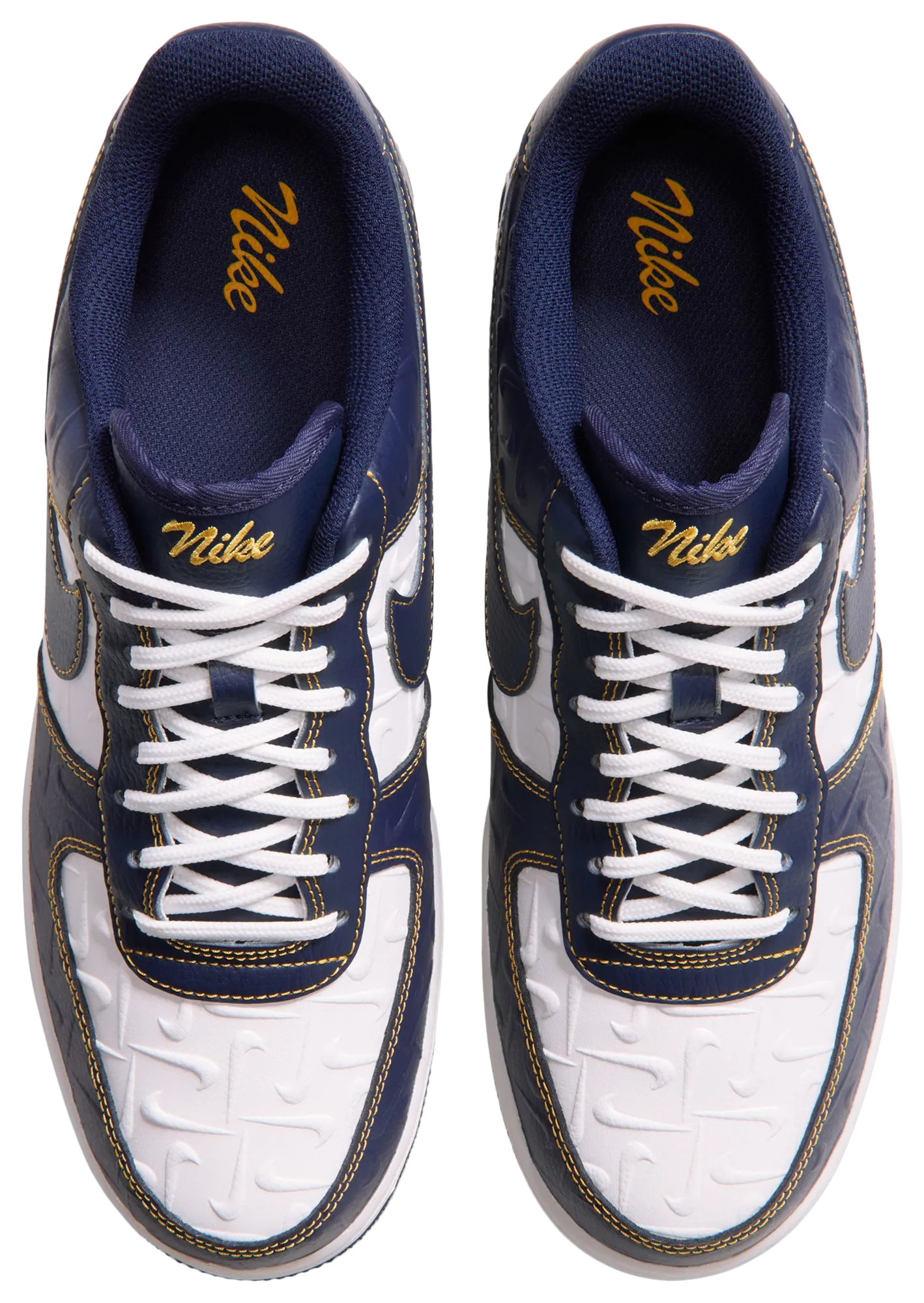 Nike Air Force 1 Low LE - Summit White/Yellow Ochre/Midnight Navy - Image 4