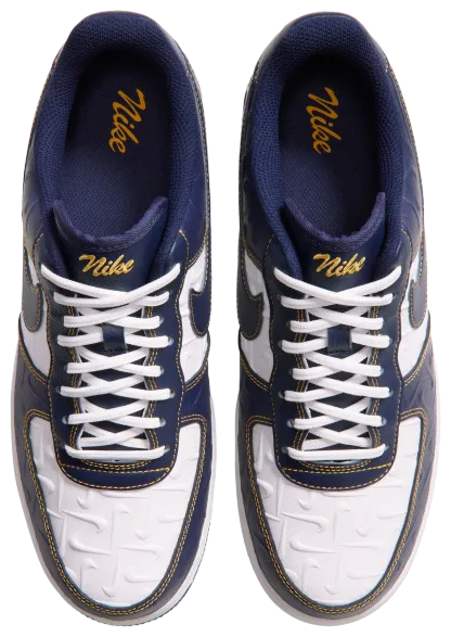 Nike Air Force 1 Low LE - Summit White/Yellow Ochre/Midnight Navy - Image 4