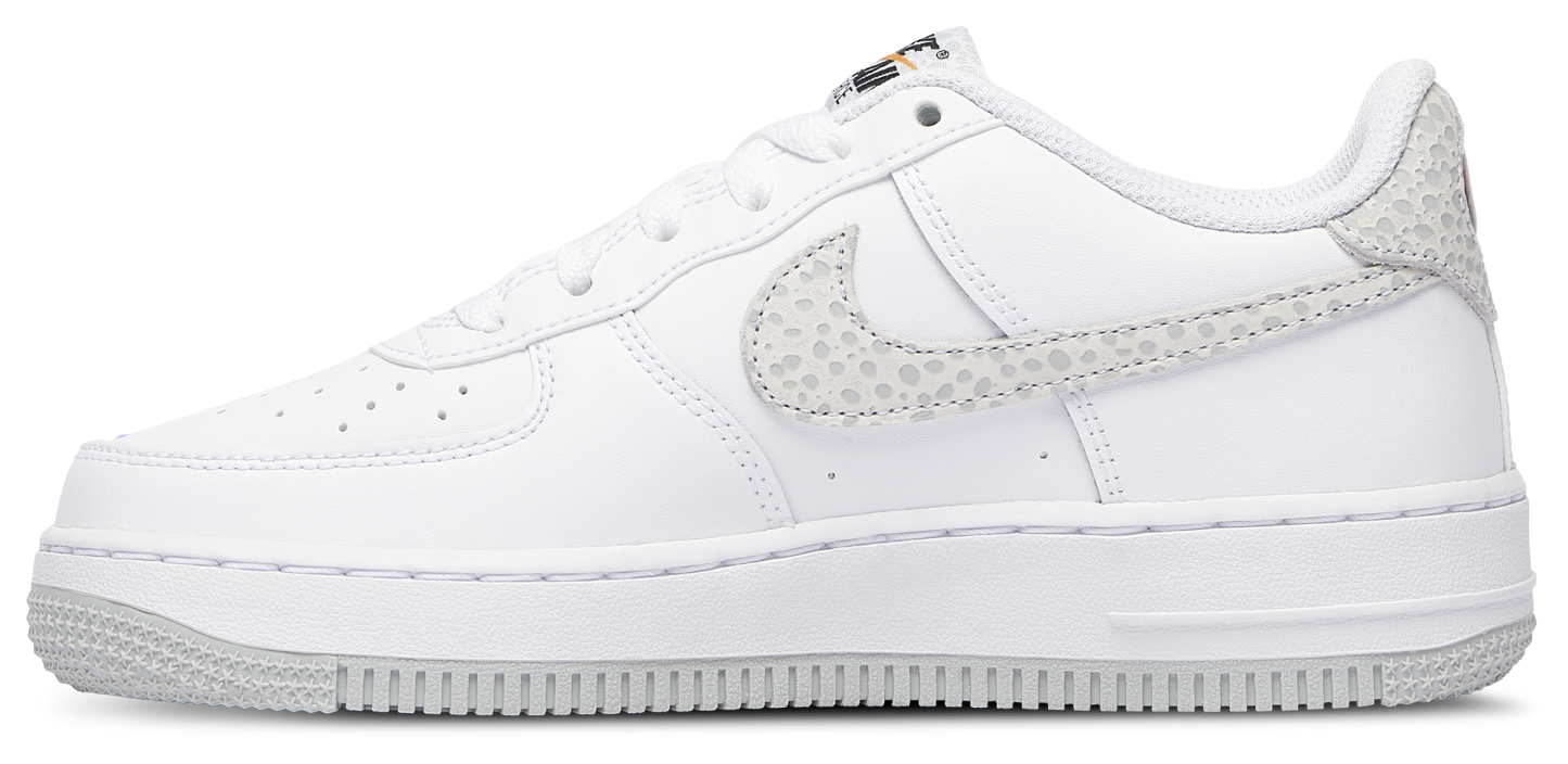 Nike Air Force 1 Low 童款 - White/Orange/Grey - Image 2