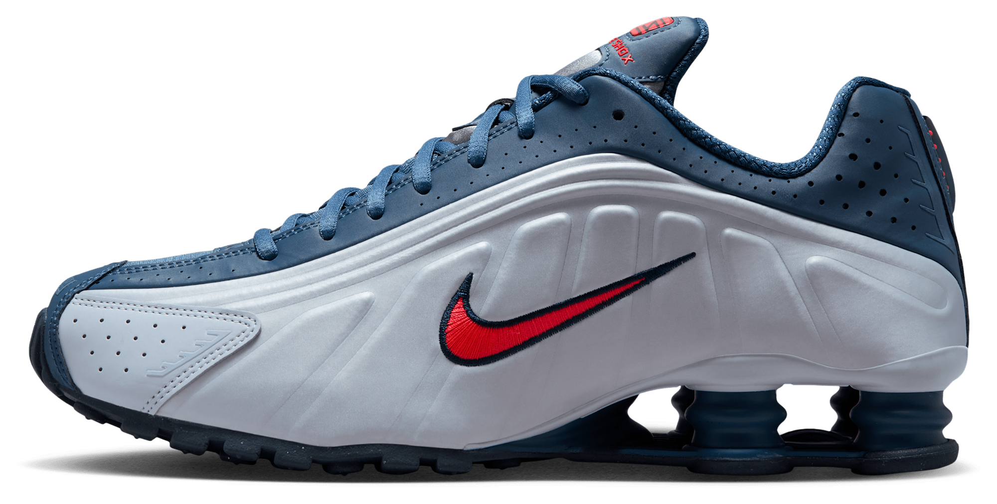 Nike Shox R4 - Bright Crimson/Football Grey/New Slate - Image 2