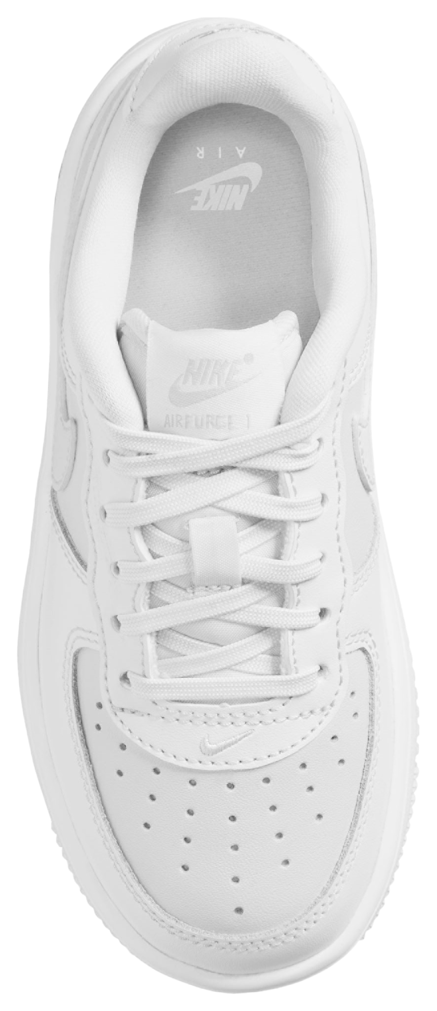 Nike Air Force 1 Low Lace 童款 - White/White - Image 3