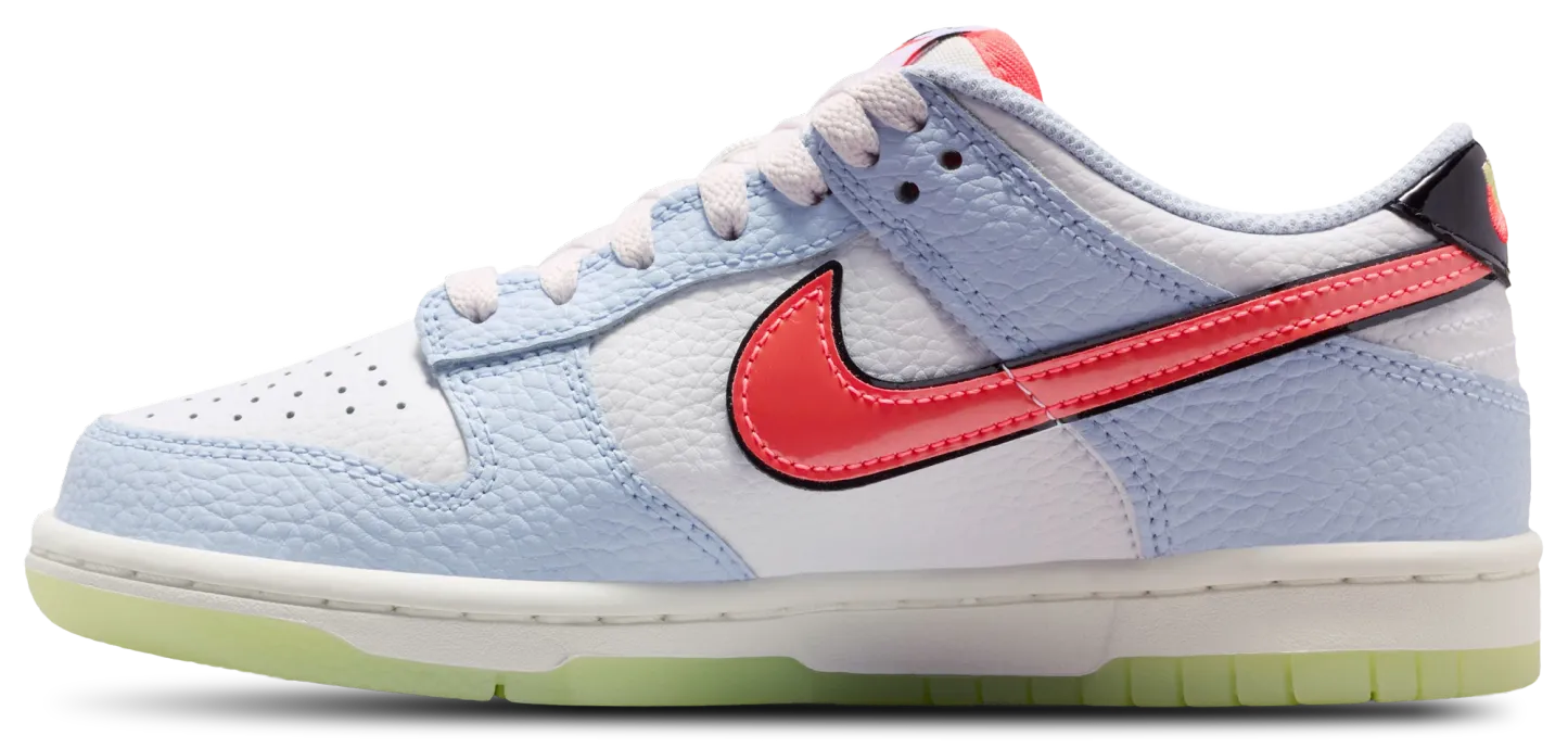 Nike Dunk Low - Kids - White/Hydrogen Blue/Flash Crimson - Image 2