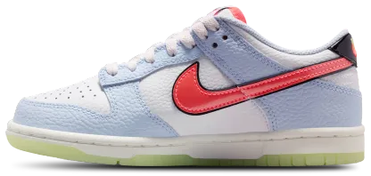 Nike Dunk Low - Kids - White/Hydrogen Blue/Flash Crimson - Image 2