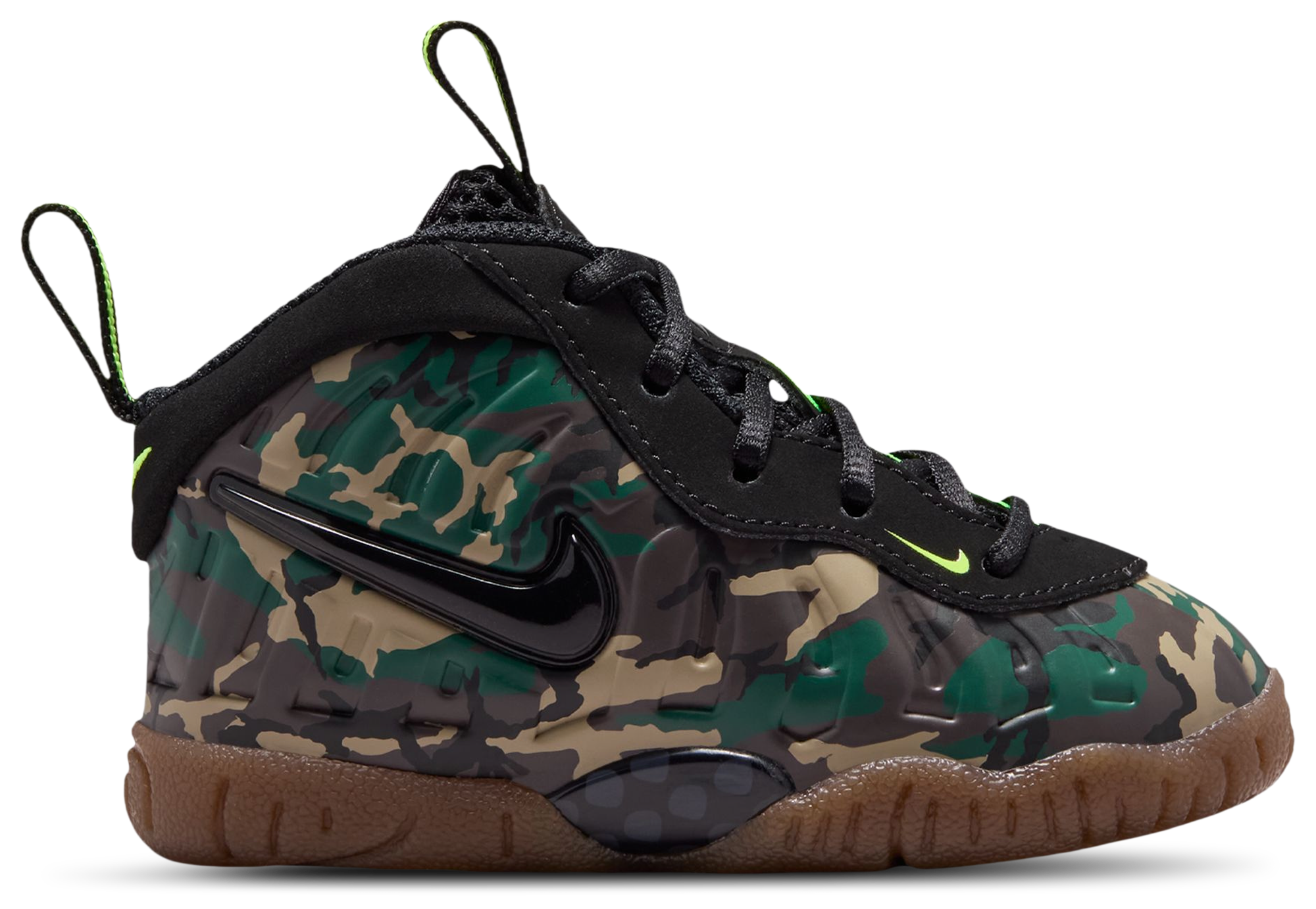 Nike Little Posite Pro 童款 - Black/Green - Image 1