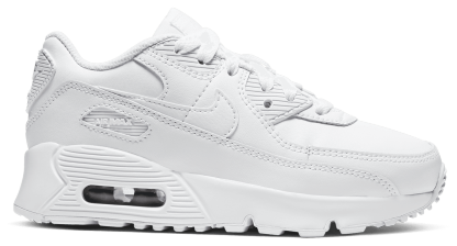 Nike Air Max 90 童款 - White/White/Metallic Silver - Image 1