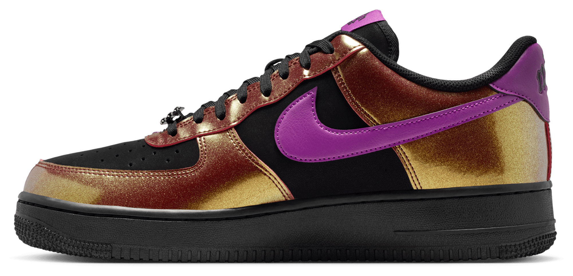 Nike Air Force 1 '07 LV8 - Gold/Black/Bold Berry - Image 2