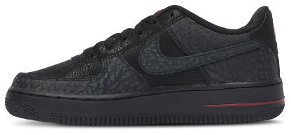Nike Air Force 1 Low 童款 - Black/Grey/Red - Image 2