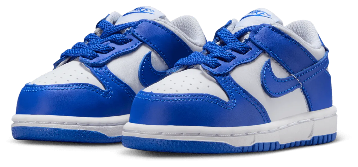 Nike Dunk Low 童款 - White/Blue - Image 6