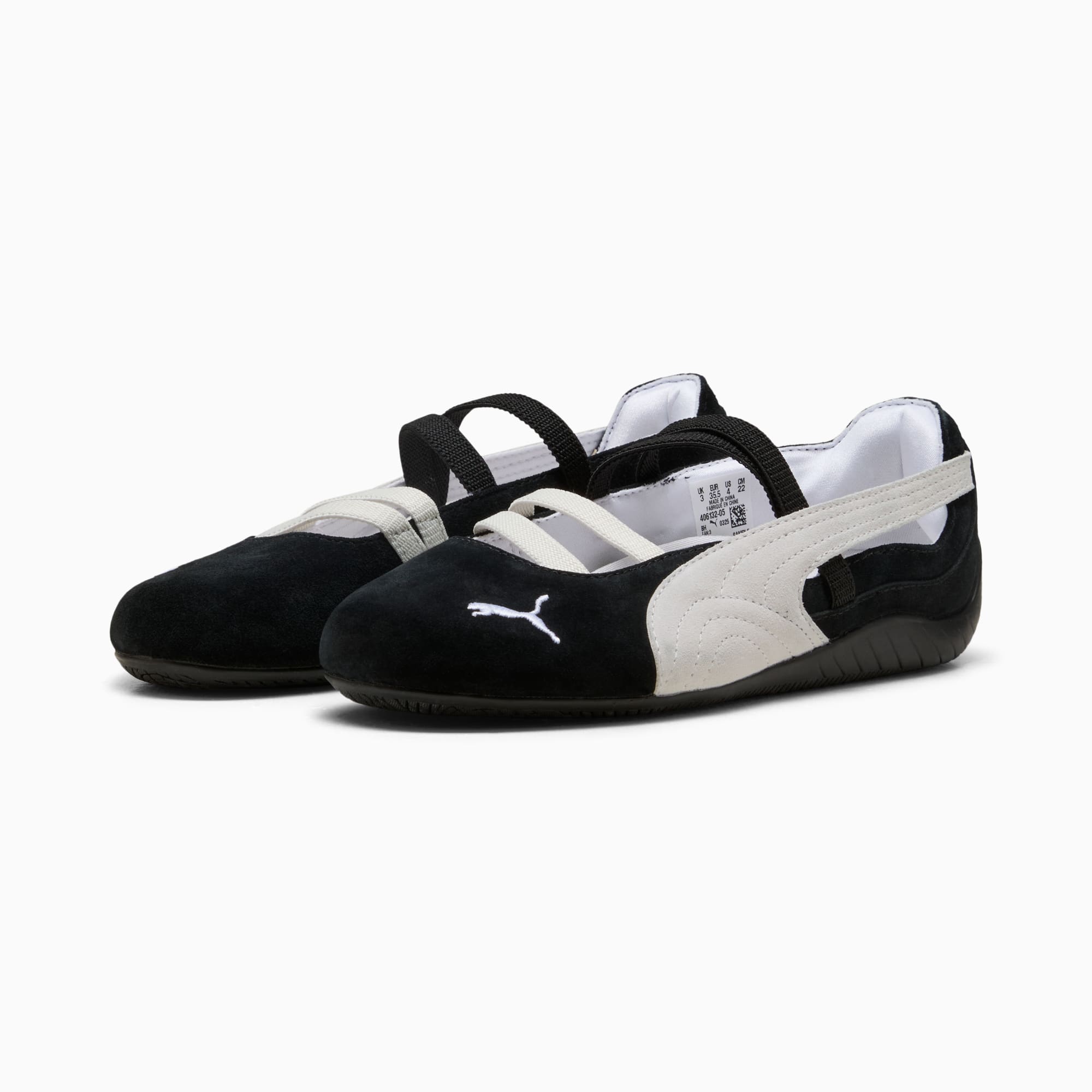 Speedcat Ballet Suede Big Kids' Sneakers - PUMA Black-PUMA White-Warm White - 4