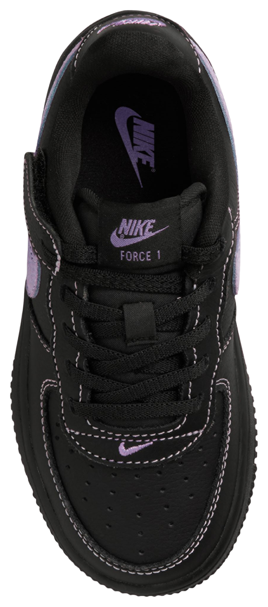Nike Air Force 1 童款 - Black/Purple - Image 3