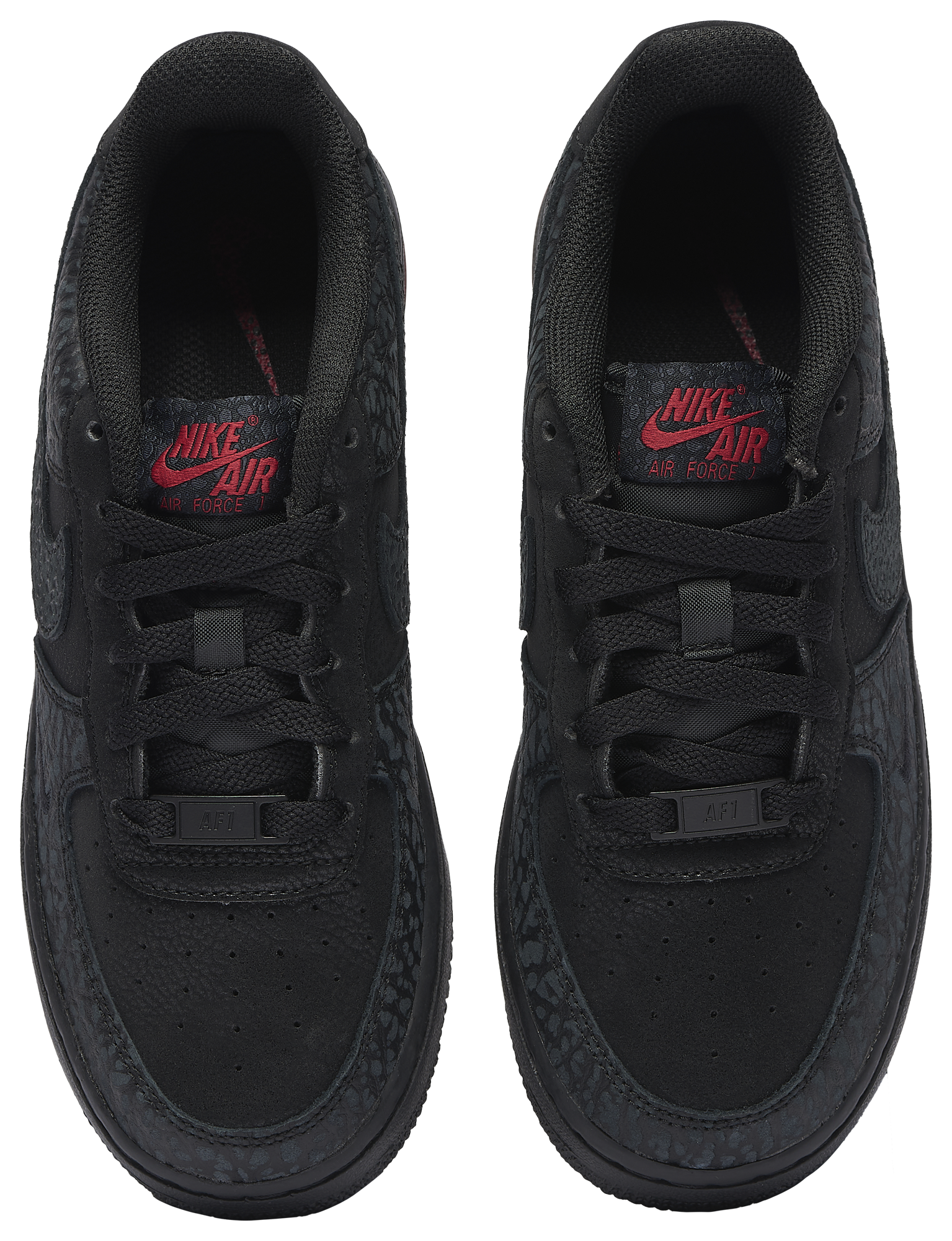 Nike Air Force 1 Low 童款 - Black/Grey/Red - Image 4