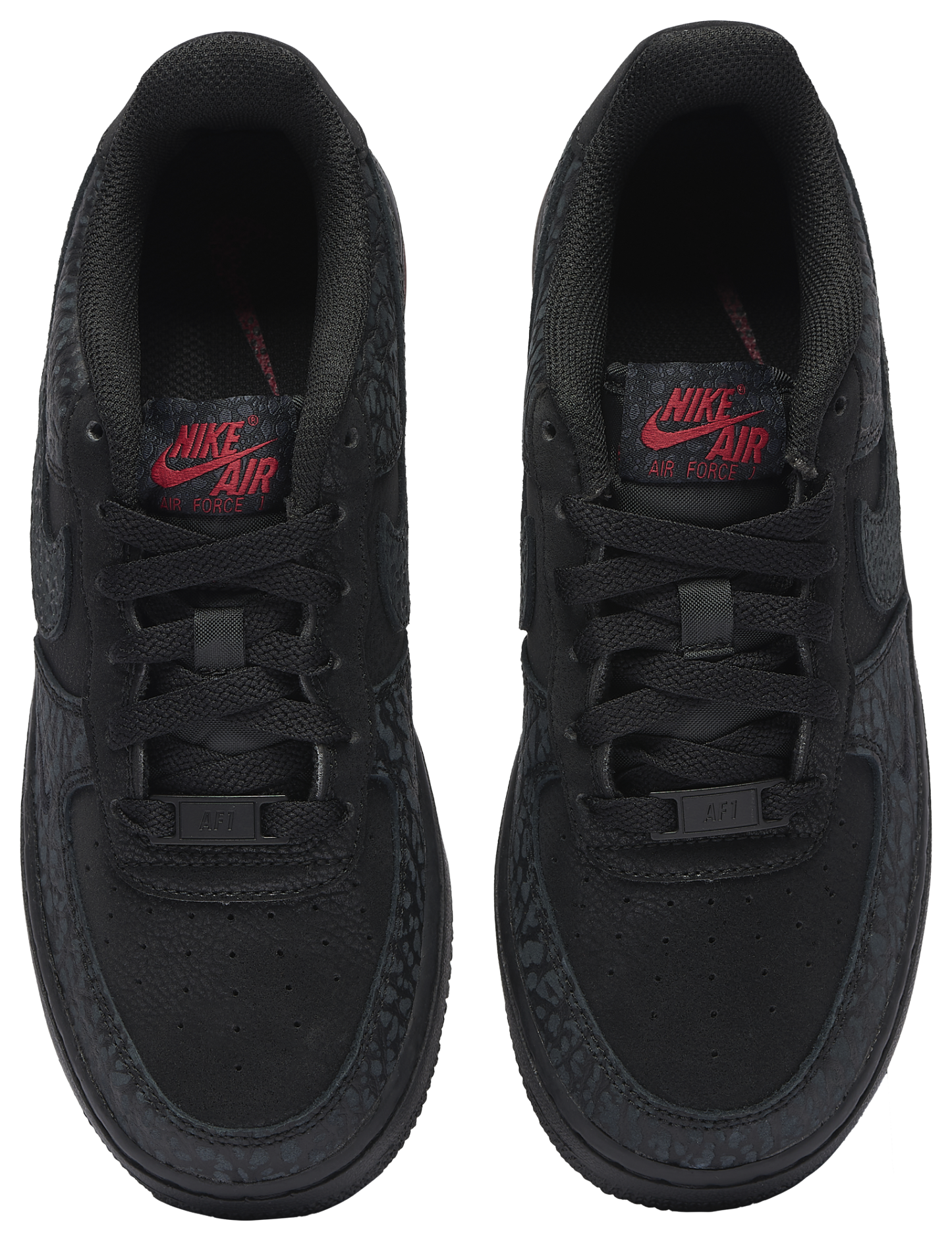 Nike Air Force 1 Low 童款 - Black/Grey/Red - Image 4