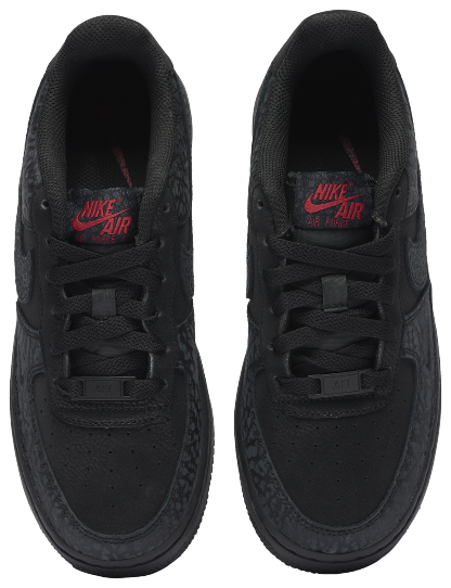 Nike Air Force 1 Low 童款 - Black/Grey/Red - Image 4