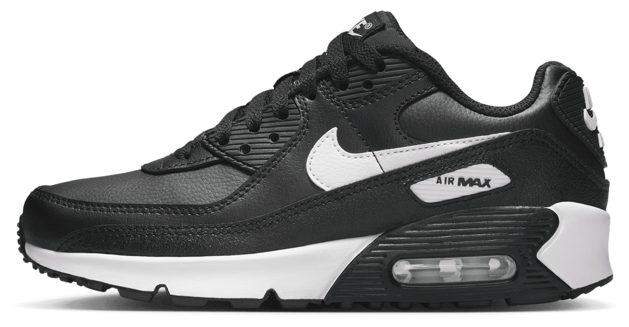 Nike Air Max 90 童款 - Black/Black/White - Image 2
