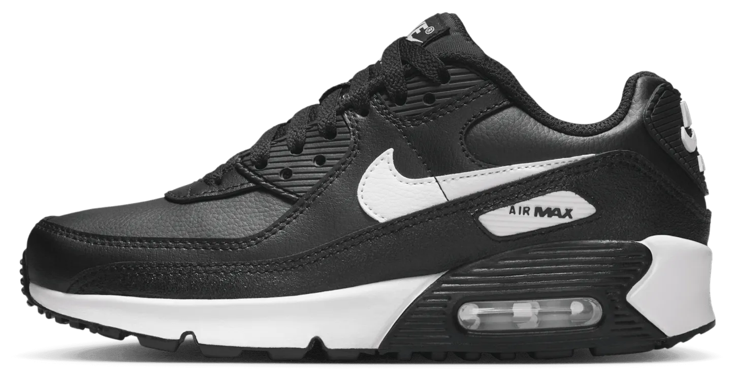 Nike Air Max 90 童款 - Black/Black/White - Image 2