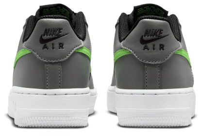 Nike Air Force 1 Low 童款 - Black/Lime Blast/Smoke Grey - Image 3
