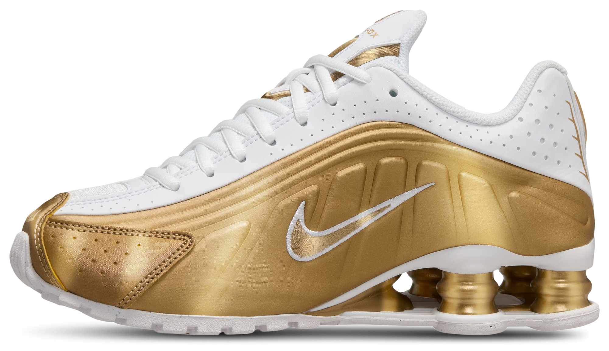 Nike Shox R4 童款 - White/Gold - Image 2