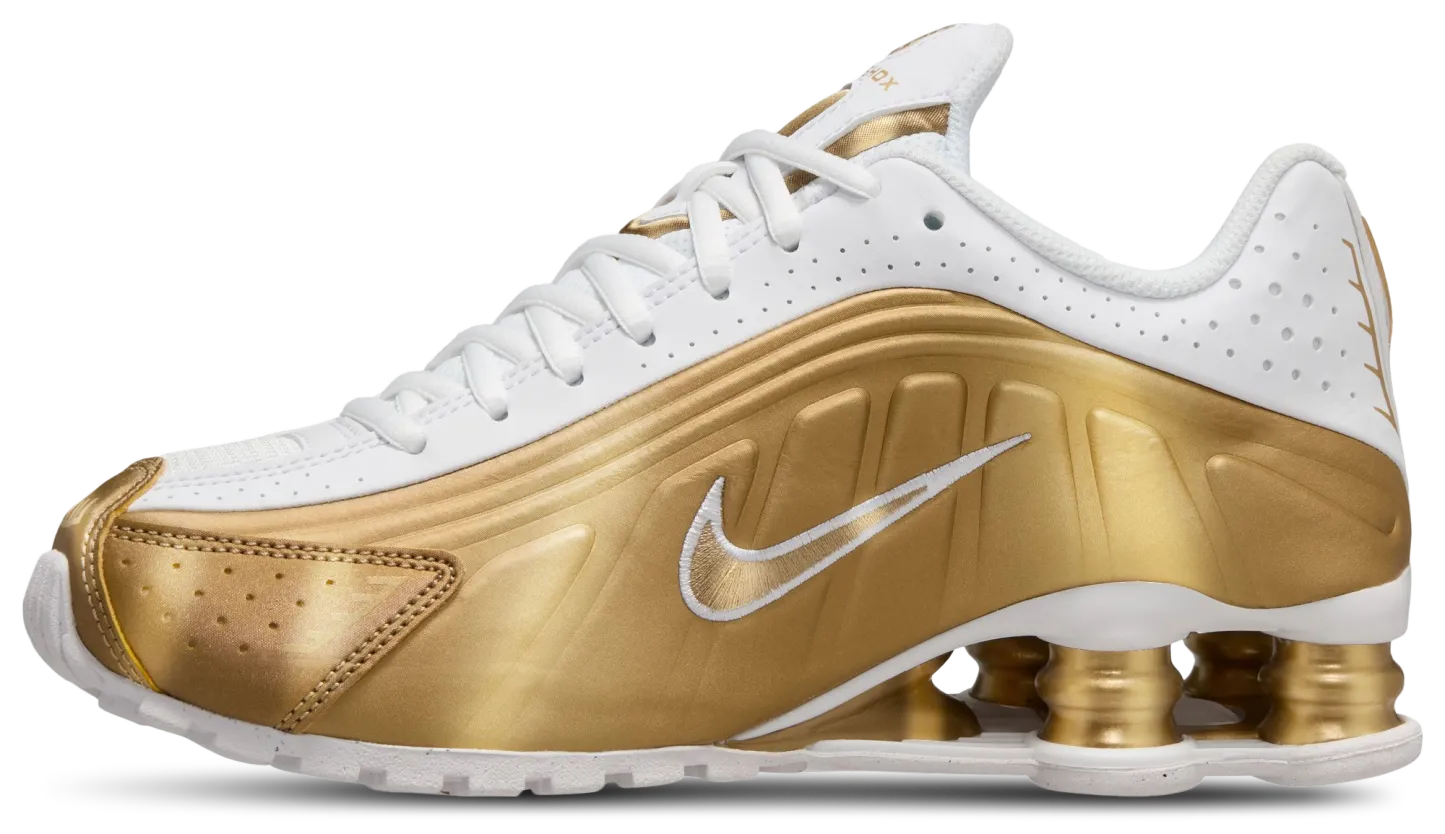 Nike Shox R4 童款 - White/Gold - Image 2