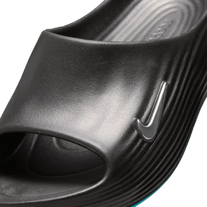 Nike Reactx Rejuven8 Slides - Black/Gamma Blue/Metallic Silver - Image 6