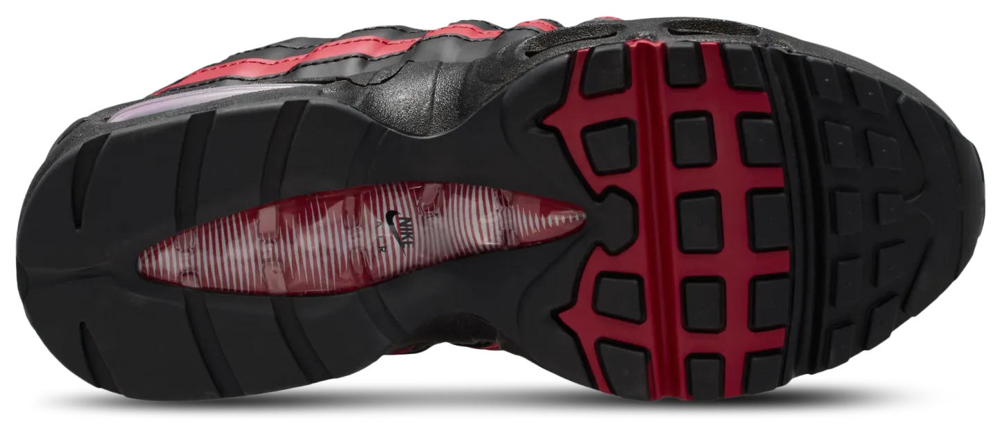 Nike Air Max 95 BB Leather 童款 - Black/Crimson/Wolf Grey - Image 4