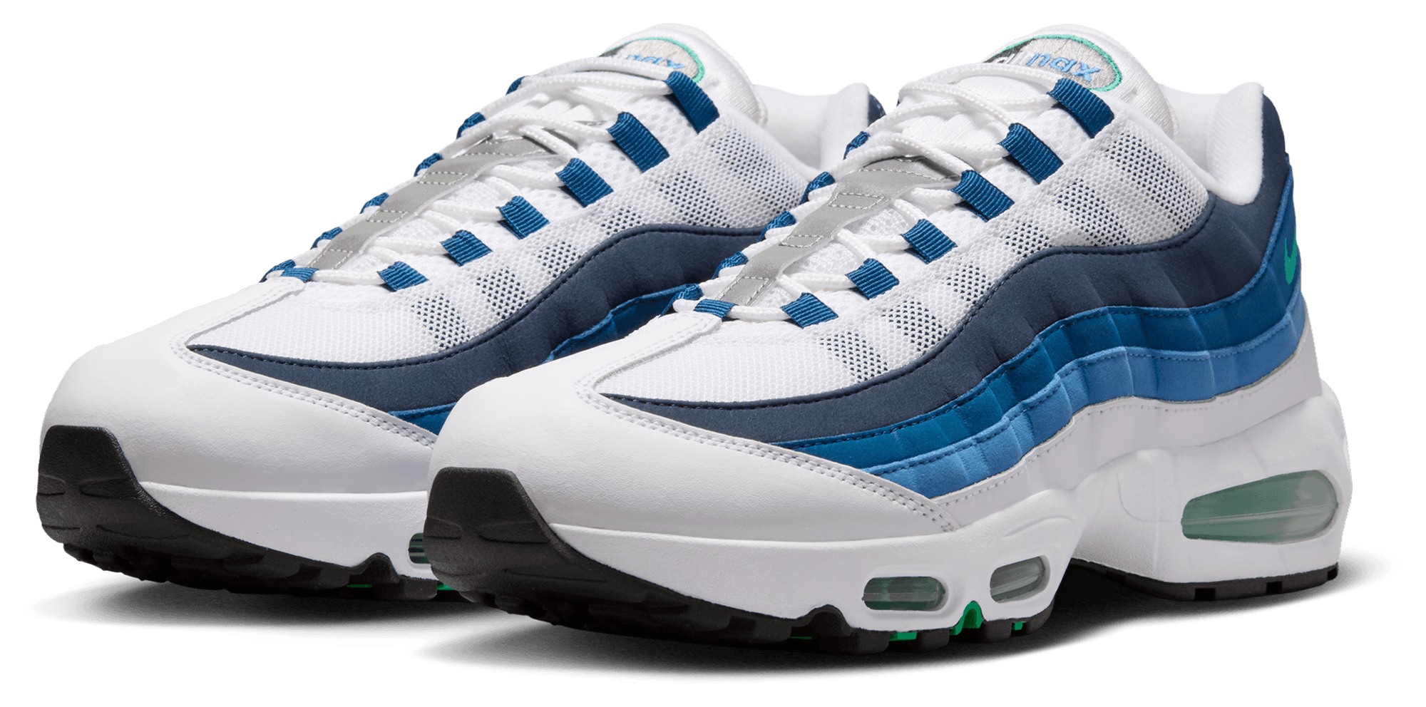 Nike Air Max 95 - Men's - Emerald Green/White/Lake Blue - Image 6