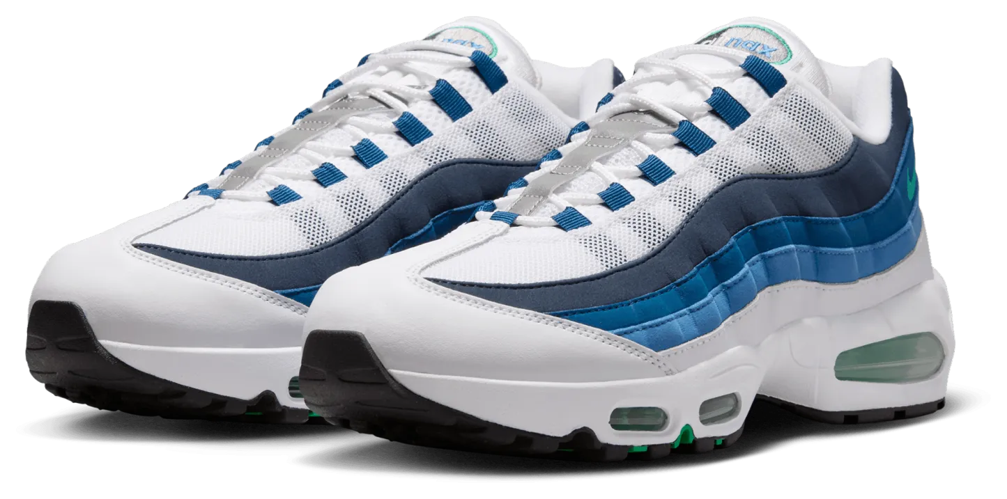 Nike Air Max 95 - Men's - Emerald Green/White/Lake Blue - Image 6