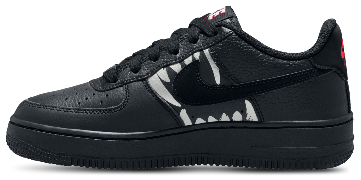 Nike Air Force 1 Low 童款 - University Red/Metallic Silver/Black - Image 2