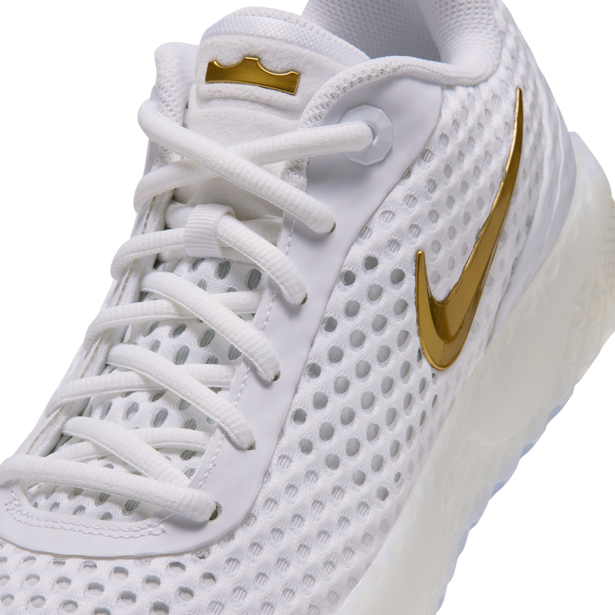 Nike Lebron Witness X - White/White/Metallic Gold - Image 6