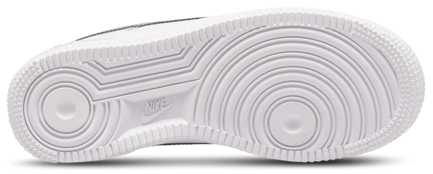 Nike Air Force 1 Low 童款 - White/Silver/Black - Image 4
