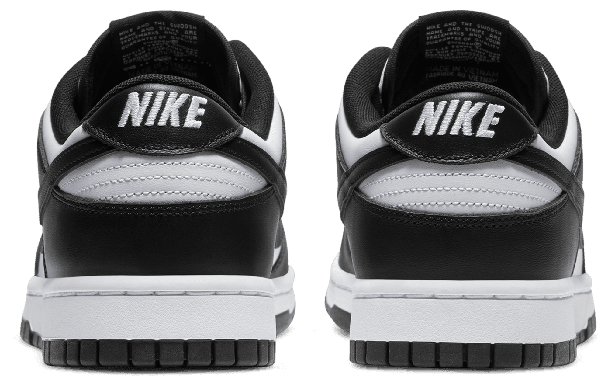 Nike Dunk Low Retro - White/White/Black - Image 3