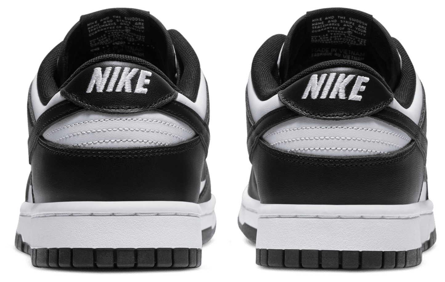 Nike Dunk Low Retro - White/White/Black - Image 3