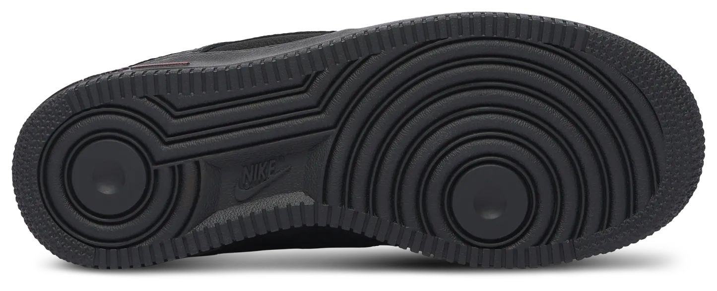 Nike Air Force 1 Low 童款 - Black/Grey/Red - Image 5