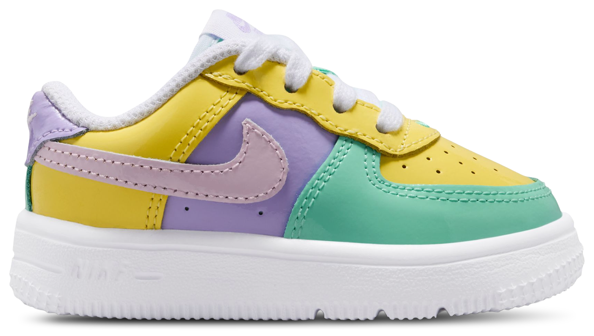 Nike Force 1 Low 童款 - Yellow Pulse/Pink Foam/Emerald Rise - Image 1