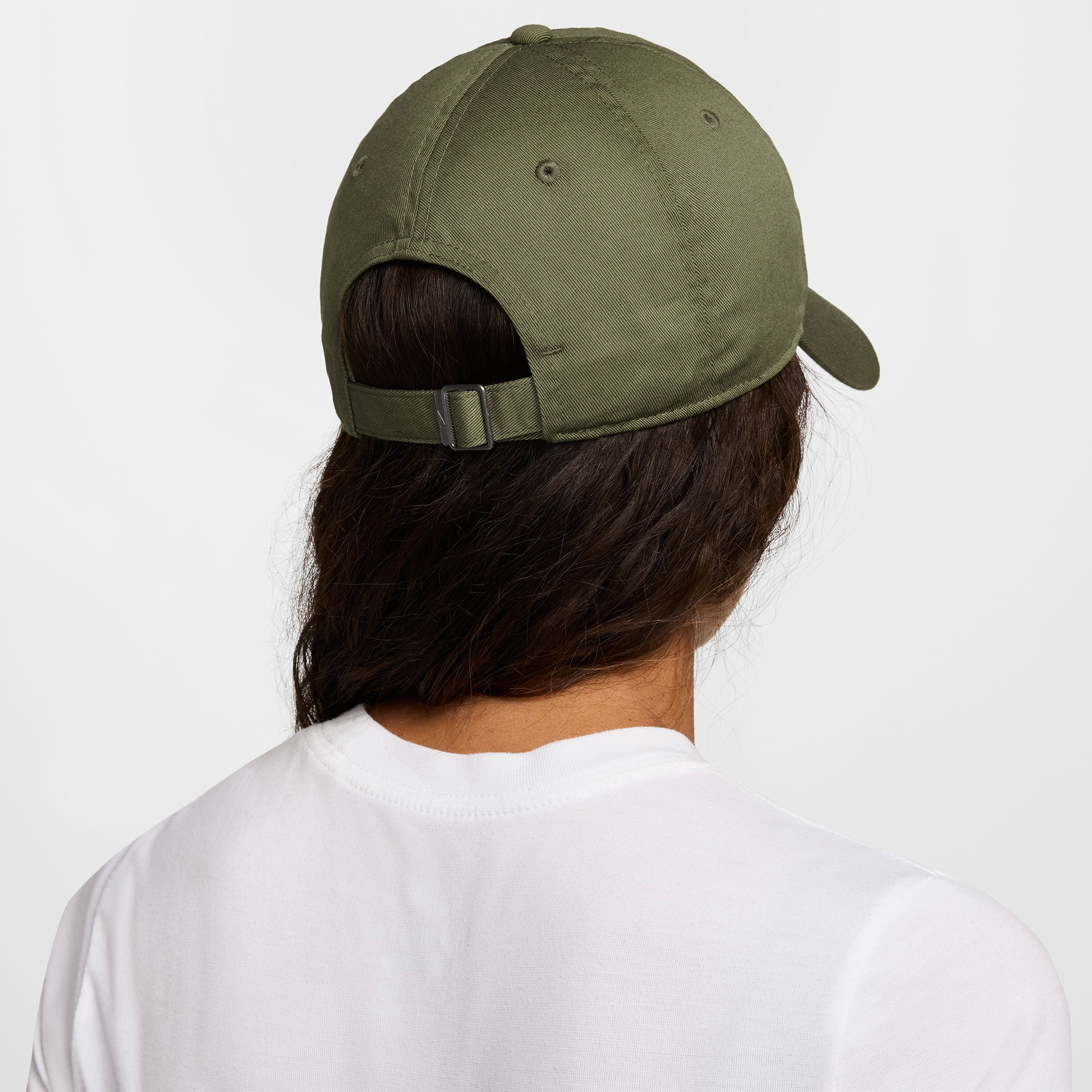 Nike Club Denim Cap - Medium Olive/White - Image 2