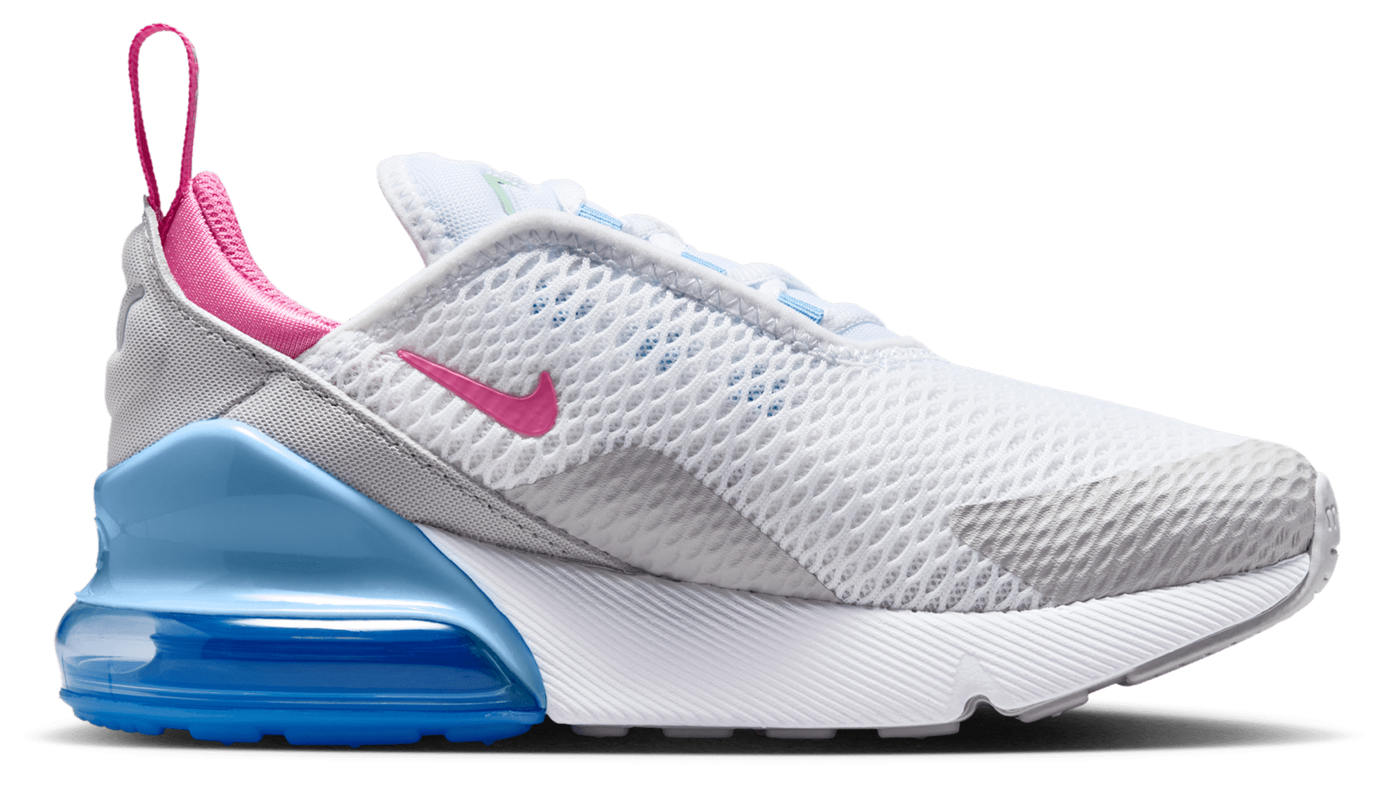 Nike Air Max 270 童款 - White/Pinksicle/Football Blue - Image 1