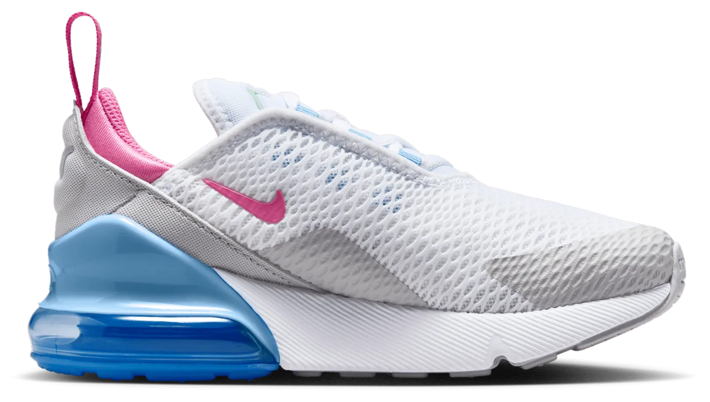 Nike Air Max 270 童款 - White/Pinksicle/Football Blue - Image 1