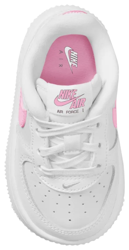 Nike Air Force 1 Low Lace 童款 - White/Pink - Image 3