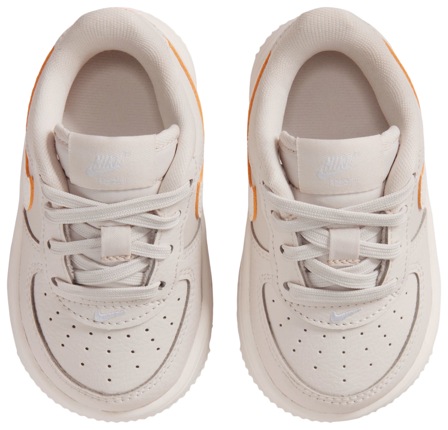 Nike Force 1 Low Lace SE 童款 - Orewood Brown/Orange Pulse/Football Gray - Image 4