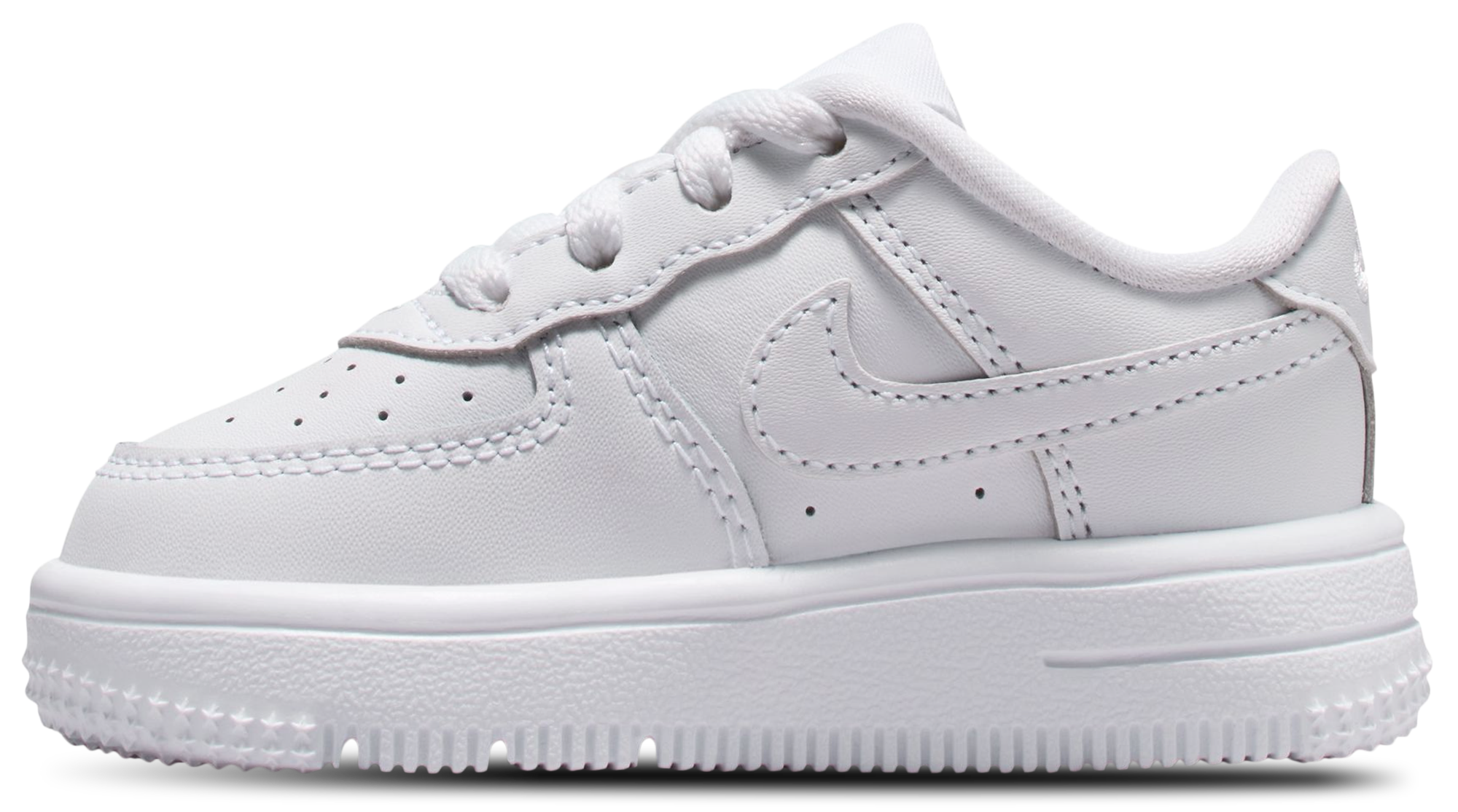 Nike Air Force 1 Low Lace 童款 - White/White - Image 2