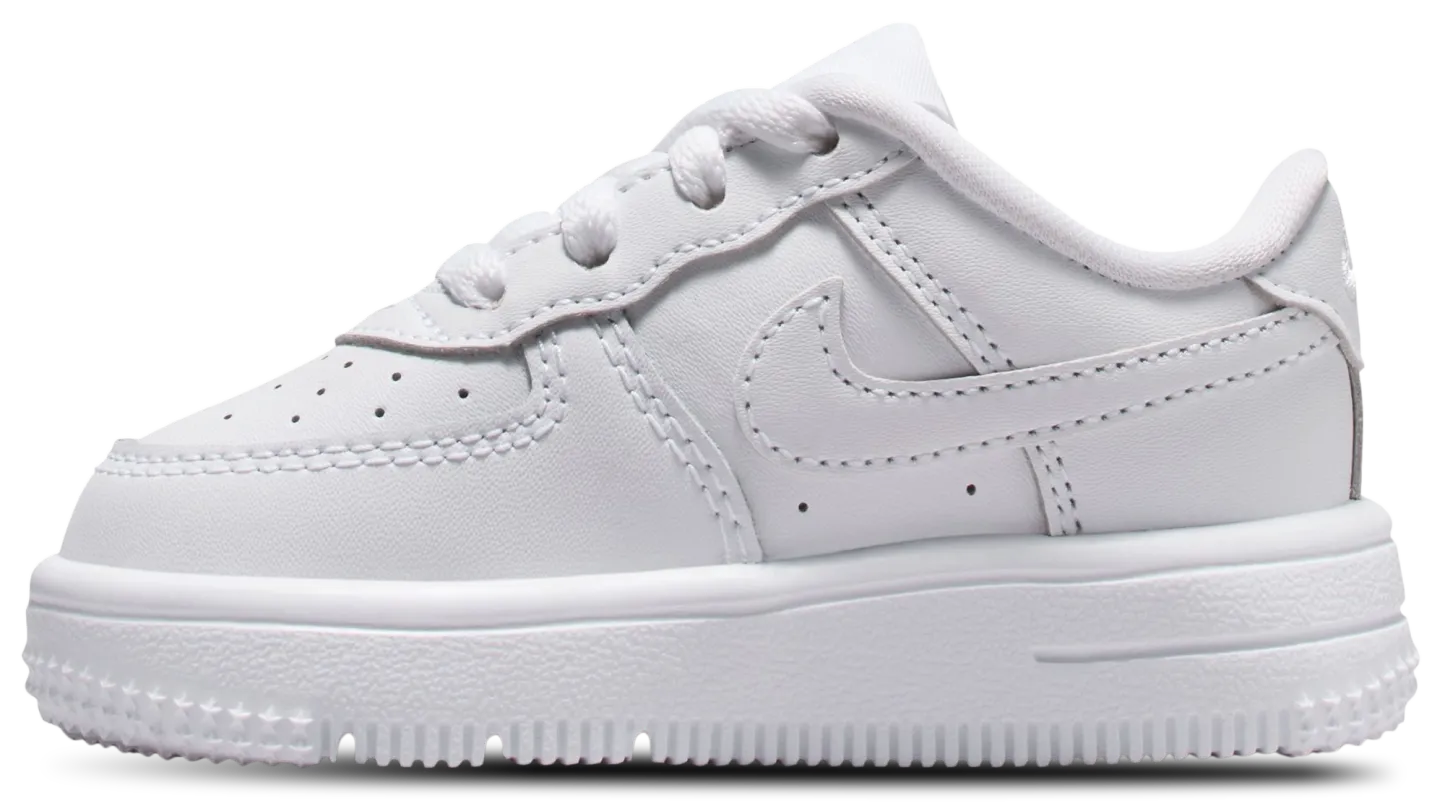 Nike Air Force 1 Low Lace 童款 - White/White - Image 2