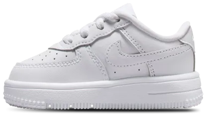 Nike Air Force 1 Low Lace 童款 - White/White - Image 2